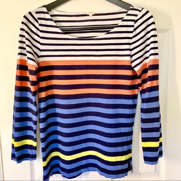J. Crew Factory Color Block Striped Tee Size Small - Picture 2 of 8
